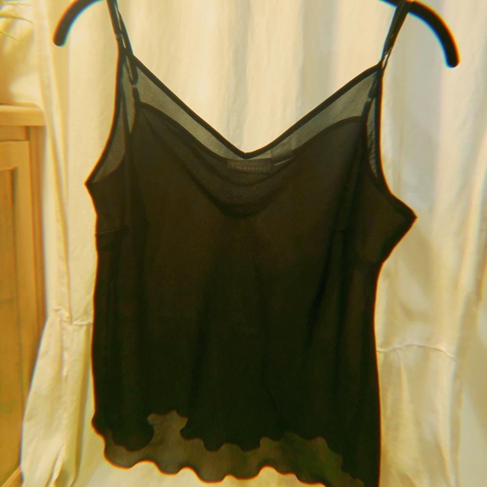 sheer y2k black cami